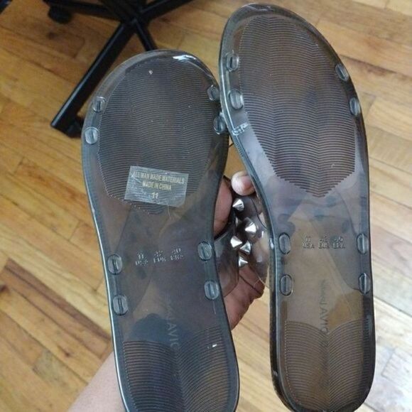 Wild Diva Joanna-08 Smoke Black Double Strap Criss Cross Jelly Sandals s… - Picture 4 of 6